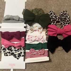 12 little girl headband bows